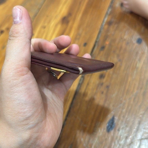 Vintage Cartier Paris Leather Compact Wallet Change Purse Burgundy and gold - Picture 4 of 11